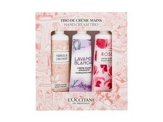 L'Occitane Hand Cream Trio krém na ruce Néroli & Orchidée Hand Cream 30 ml + krém na ruce Lavande Blanche Soothing Hand Cream 30 ml + krém na ruce Rose Hand Cream 30 ml
