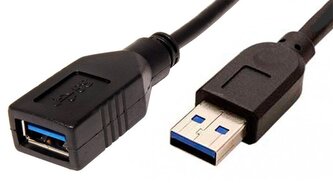 Kabel USB 3.0 A-A 1,8m A(M)- A(F) prodlužovací, černý