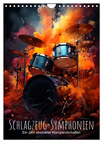 Schlagzeug-Symphonien: Ein Jahr abstrakter Klanglandschaften (Wandkalender 2025 DIN A4 hoch), CALVENDO Monatskalender