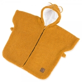 Dětské oteplené pončo do auta s kapucí, hořčicová; 80-98 (9-36m)