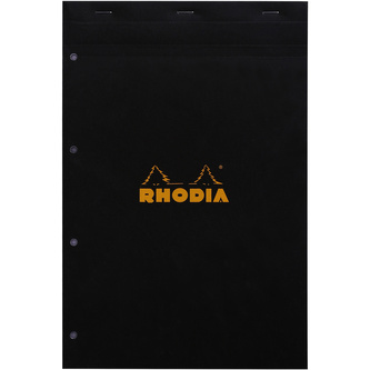 Clairefontaine, Poznámkový blok Rhodia Basics, A4+, 80 listů, čtverečkovaný, černý