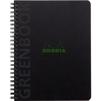 Clairefontaine, Zápisník Rhodia Greenbook, A5+, 80 listů, linkovaný, s děrováním, černý