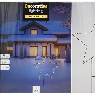 Vánoční hvězda 55 cm s LED osvětlením pro zapíchnutí do země