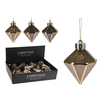 Vánoční diamant 80 mm, glitrovaný dekor (3 barvy) cena za 1 ks