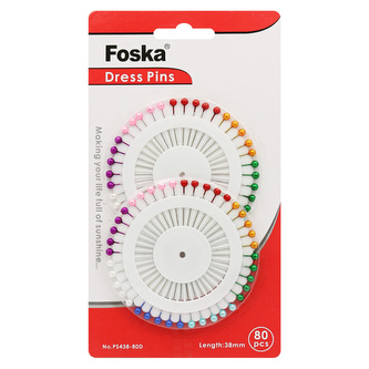 Špendlíky aranžerské/barevné FOSKA, 38 mm (80 ks)