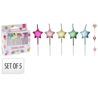 Dortové svíčky pro děti - sada 5 ks (3 různé tvary)