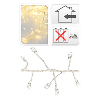 Svítící řetěz 100 LED teplá bílá, délka 1 m