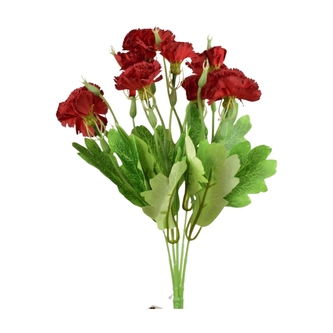 Umělá kytice karafiátů 35 cm, červená