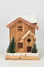 Vánoční dekorace LED dřevěný domek 24 cm