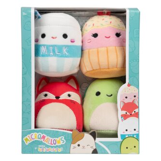 SQUISHMALLOWS Micromallows 4Pack - Liška, Želva, Mlíčko, Dortík SQUISHMALLOWS Micromallows 4Pack - Liška, Želva, Mlíčko, Dortík