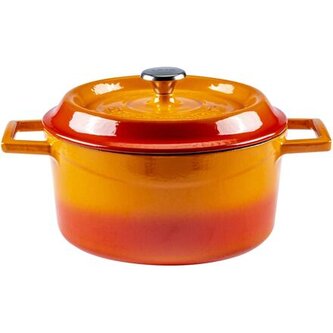Hrnec litinový kulatý, oranžový, obsah 2,6 l, Ø 20 cm LAVA Metal LVYTC20K2OR