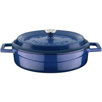 Kastrol litinový kulatý, modrý, obsah 2,4 l, Ø 24 cm LAVA Metal LVYST24K2BLU