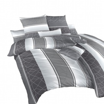 Dadka Povlečení krep Bruno šedý 240x200, 2x70x90 cm