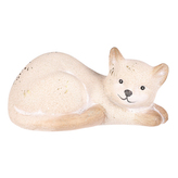 Kočka keramická - střední, barva světle béžová