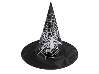 Karnevalový klobouk čarodějnický - pavučina, lebka, netopýr, dýně, čarodějnice - 1 ks - 7 černá pavouk