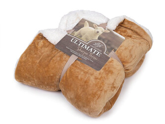 Deka beránek 150x200 cm - 1 ks - 2 hnědá nejsvětlejší bílá