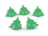 Rolničky stromeček, hvězda - 5 ks - 4 zelená stromeček