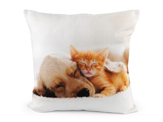 Povlak na polštář oboustranný 44x44 cm - 1 ks - 1 béžovobílá