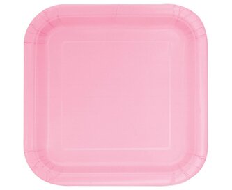 Talerzyki papierowe jasnoróżowe 23cm 14szt