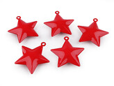Rolničky stromeček, hvězda - 5 ks - 6 červená hvězda