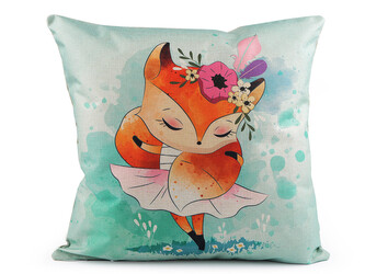Povlak na polštář liška 45x45 cm - 1 ks - 6 tyrkys