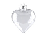Baňka k dozdobení - srdce, medailon - 24 ks - 1 transparent srdce
