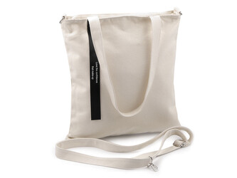 Textilní taška / crossbody bavlněná 33x38 cm - 1 ks - 1 režná světlá