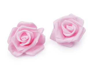 Dekorace pěnová růže Ø7-8 cm - 10 ks - 2 růžová sv.