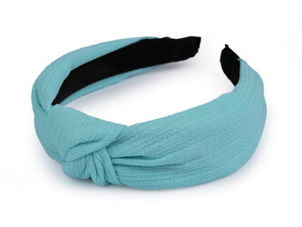 Čelenka do vlasů s uzlem textilní - 1 ks - 3 modrá pomněnková