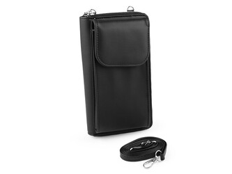 Peněženka s kapsou na mobil přes rameno crossbody 11x19 cm - 1 ks - 5 černá