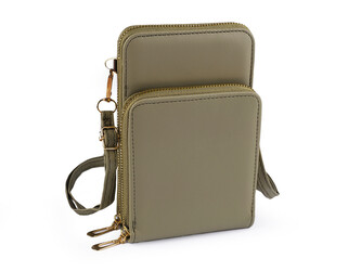 Peněženka s kapsou na mobil přes rameno crossbody 11,5x18 cm - 1 ks - 4 šedozelená sv.