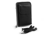 Peněženka s kapsou na mobil přes rameno crossbody 11x18 cm - 1 ks - 5 černá