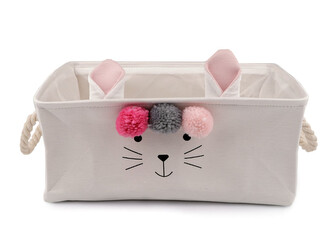 Textilní úložný koš králík - 1 ks - 4 režná světlá