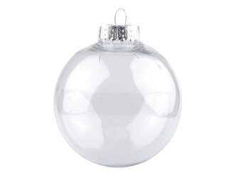 Baňka k dozdobení Ø8 cm - 6 ks - 1 transparent stříbrná