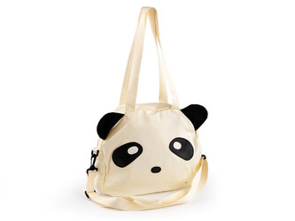Dětská bavlněná taška sportovní pes, panda 35x30 cm - 1 ks - 2 režná světlá
