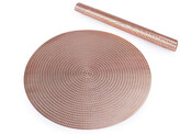 Metalické prostírání mat Ø38 cm vánoční - 10 ks - 3 růžové zlato