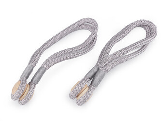 Dekorační úvaz / šňůra na závěsy s magnetem - 2 ks - 3 šedá