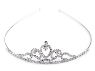 Štrasová čelenka / korunka do vlasů - 1 ks - 5 crystal