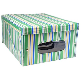 Box úložný s víkem, proužky