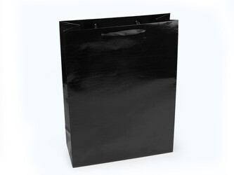 Dárková taška metalická - 12 ks - 4 černá