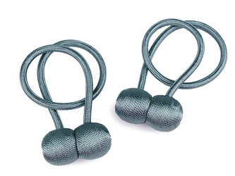 Dekorační úvaz / šňůra na závěsy s magnetem - 2 ks - 11 petrolejová světlá