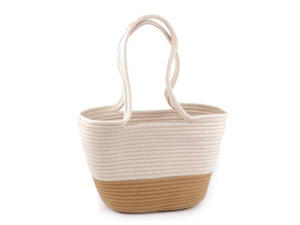 Bavlněná kabelka 38x24 cm - 1 ks - 1 režná světlá