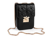 Dámská kabelka prošívaná crossbody s včelou 13x18,5 cm - 1 ks - 2 černá