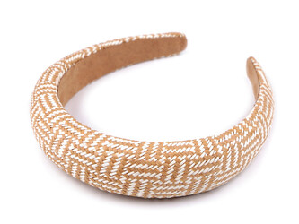 Široká čelenka do vlasů boho - 1 ks - 1 béžová