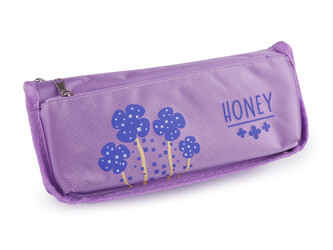 Pouzdro / penál jednorožec, Love 21,5x9 cm - 1 ks - 4 fialová lila květy