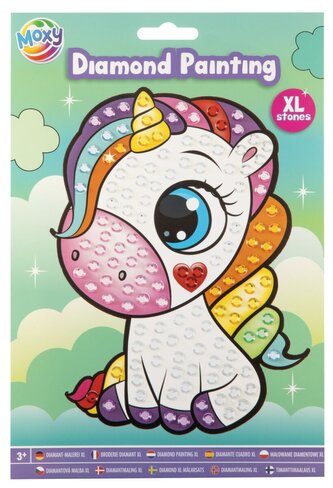 Diamantový obrázek, XL kamínky, jednorožec