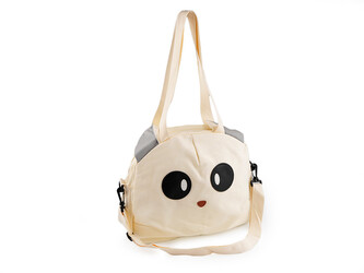 Dětská bavlněná taška sportovní pes, panda 35x30 cm - 1 ks - 1 režná světlá