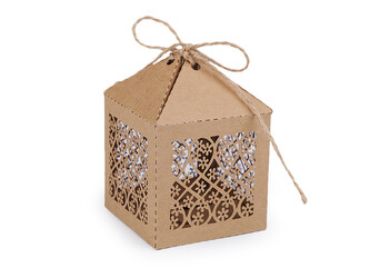 Papírová krabička - 10 ks - 2 natural květy