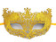 Karnevalová maska - škraboška s glitry - 1 ks - 9 zlatá