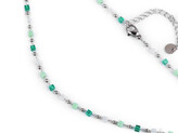 Náhrdelník z nerezové oceli se skleněnými korálky - 1 ks - 1 zelená